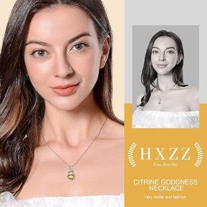 HXZZ Jewelry Natural Gamestone Sterling Silver Pendant Necklace Gifts for Women